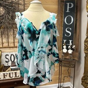 Ruffle Cold Shoulder Top